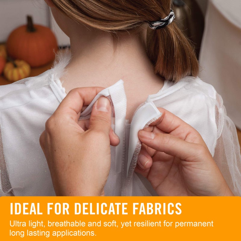 Velcro شريط فيلكرو العلامة التجارية الأنيق والنحيف للأقمشة | 3 قدم × 3/4 بوصة، أبيض | ناعم على البشرة وخفيف للغاية مع تقنية خياطة الشريط - Image 4